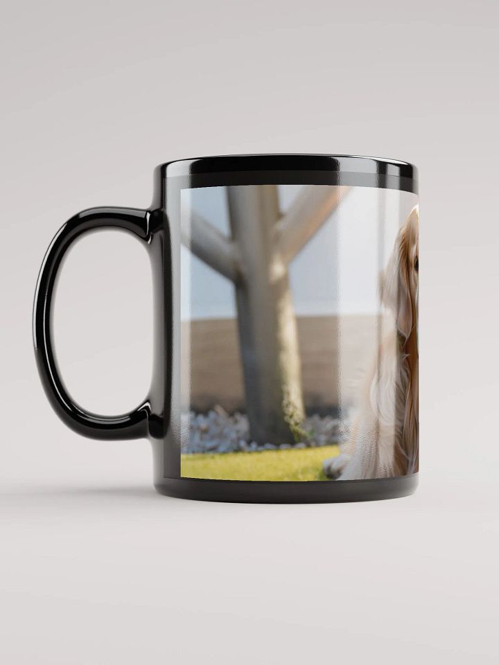 Golden Glow: Black Glossy Mug for Dog Lovers ceramic mug product image (2)