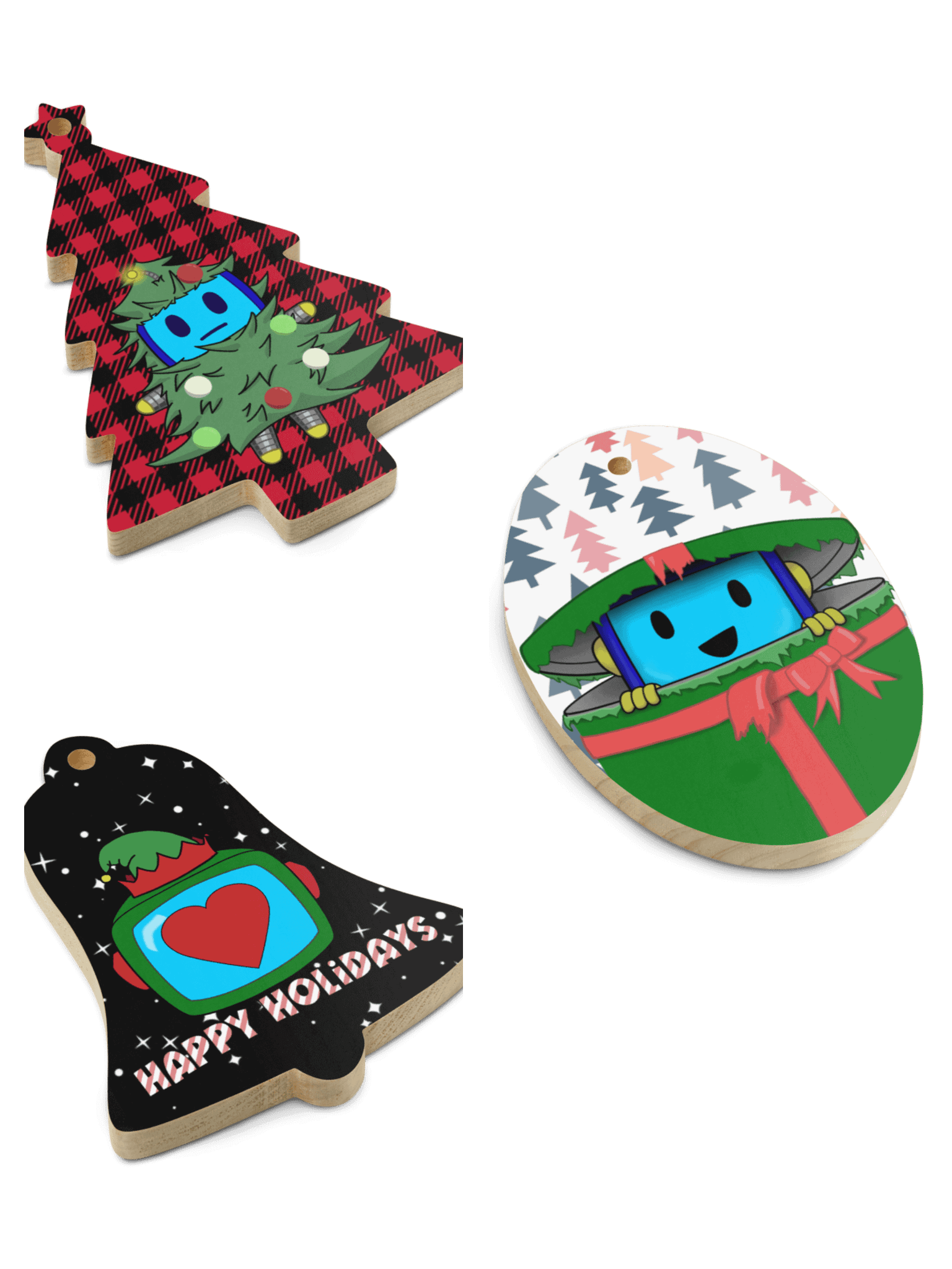 Holiday Ornament Bundle (Tree, Oval, Bell) product image (2)