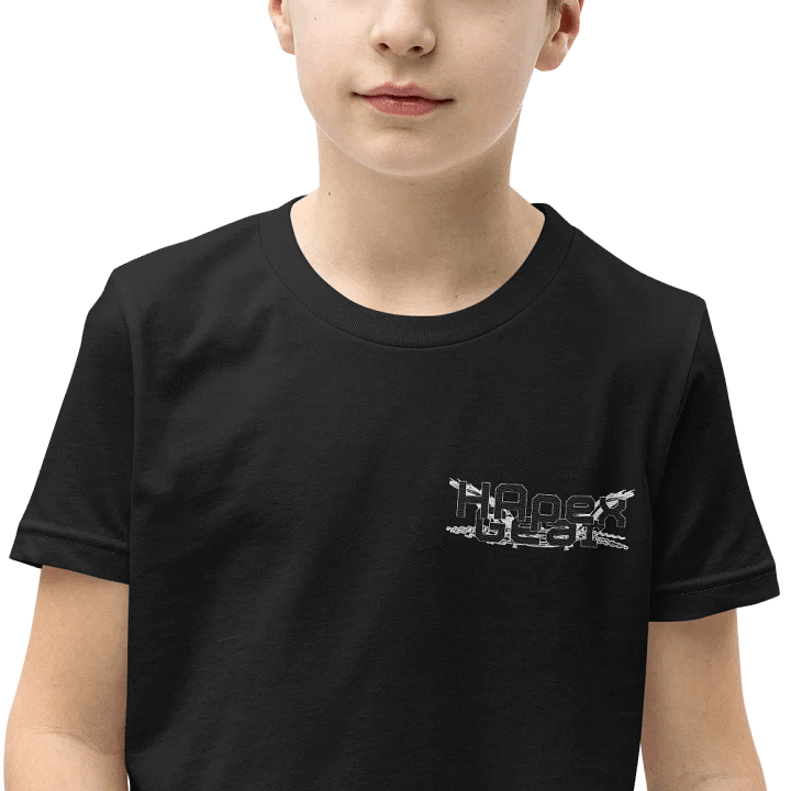 Youth Short Sleeve T-Shirt - Embroidered - Black HApex Gear Black Logo product image (2)