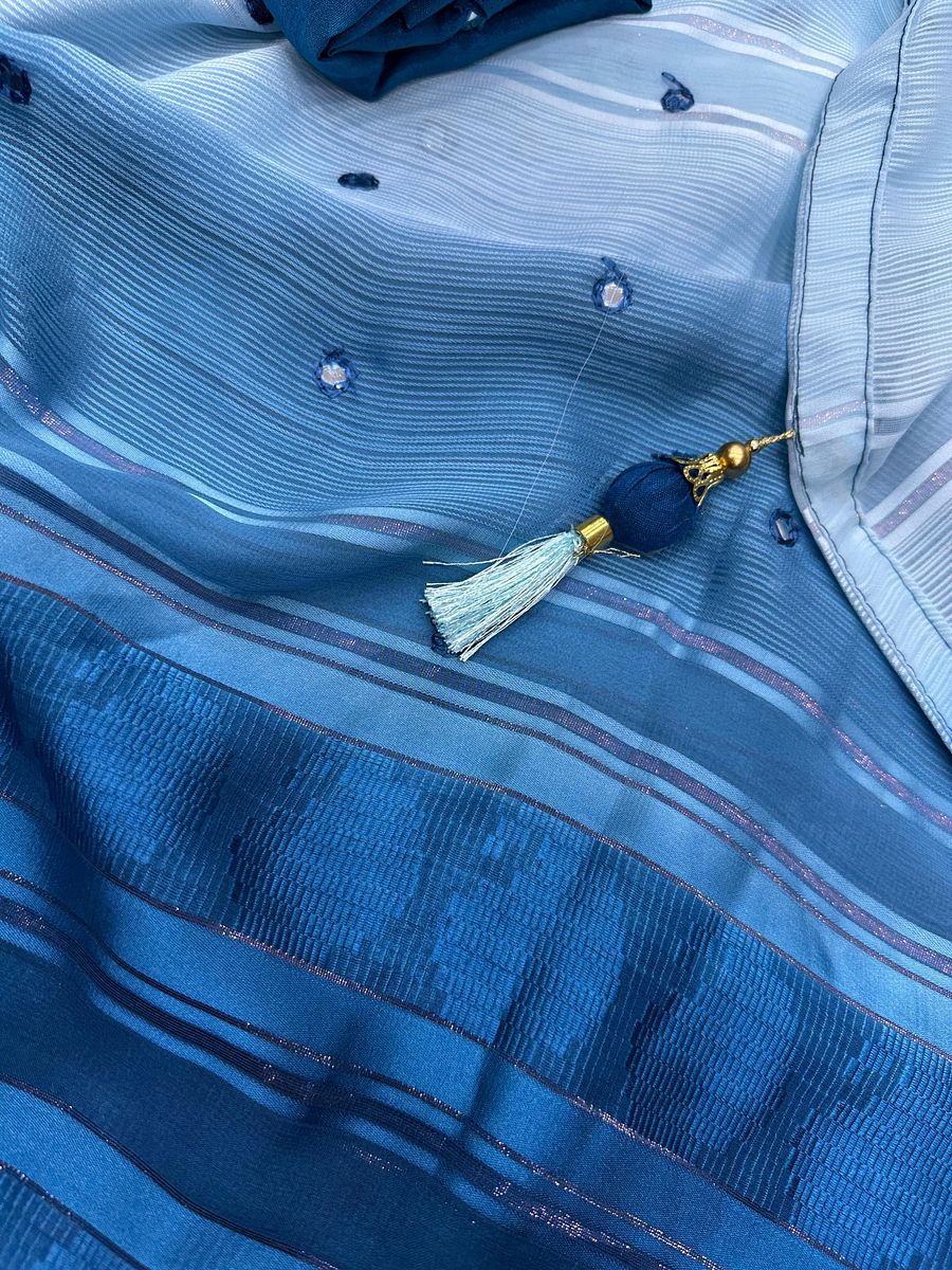 Ideal casual wear saree, featuring a beautiful touch of fancy gota patti mirror work pattern product image (4)