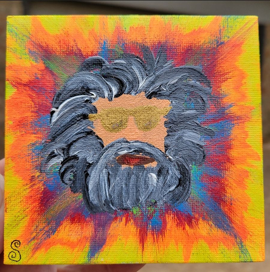 Abstract Jerry Garcia Stickers with white border product image (4)