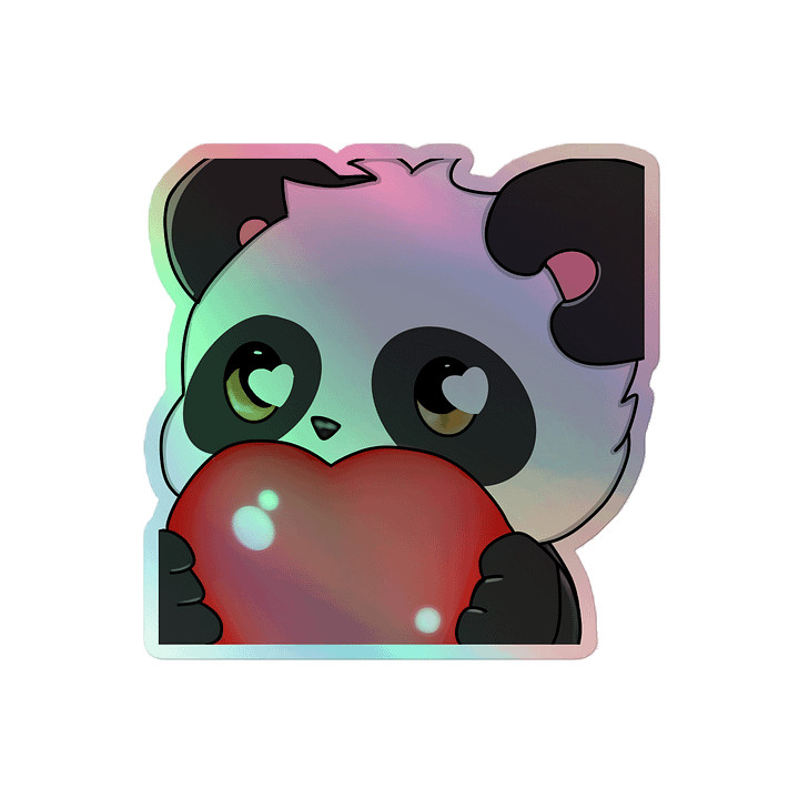 Panda Love Holographic sticker product image (2)