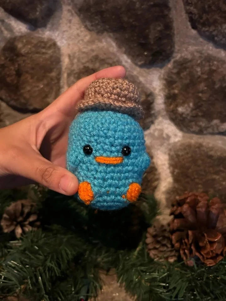 Durable Crochet Platypus-Inspired Keychain - 100% Acrylic Yarn Craft (Pre-Order) product image (1)