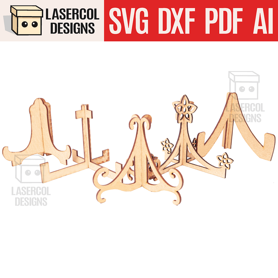 Easel Plate Stand Set 4 - Laser Cut Files product image (1)