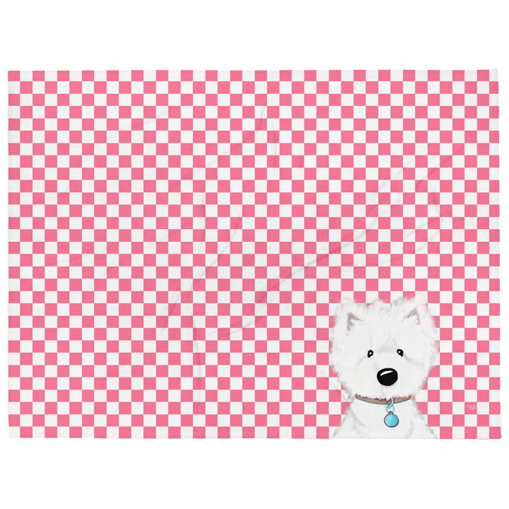 KiniArt Westie Checkered Throw Blanket product image (1)