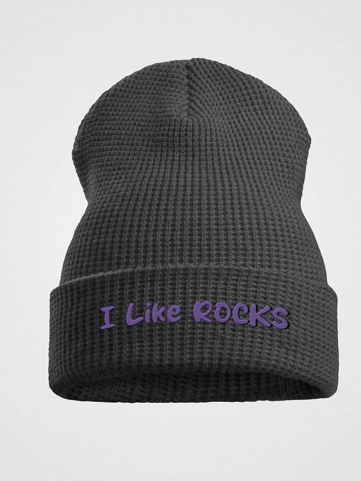 I Like Rocks Waffle Beanie product image (1)