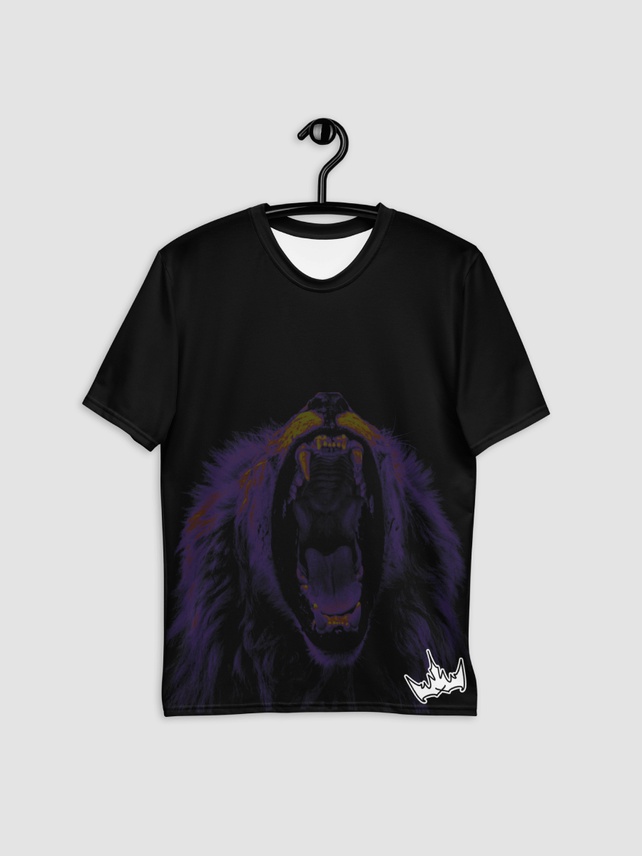 “FIRE” & CROWN™ logo print—short-sleeve crew men’s (black-on-black) · Exclusive, limited all-black variant product image (5)