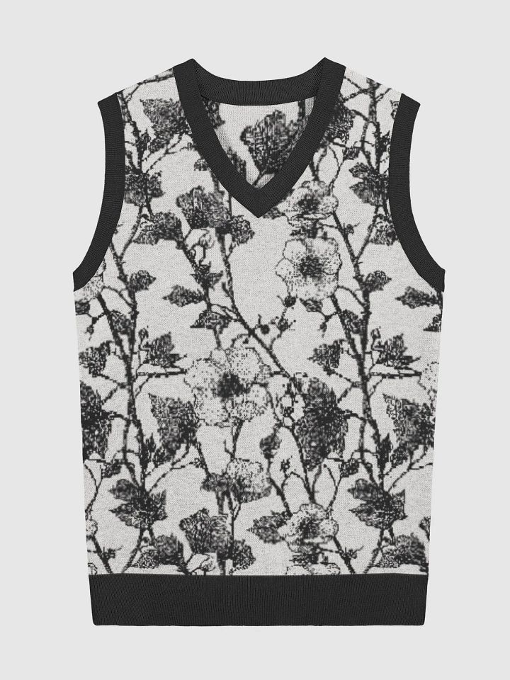 Floral Jacquard Knitted V-Neck Vest product image (1)