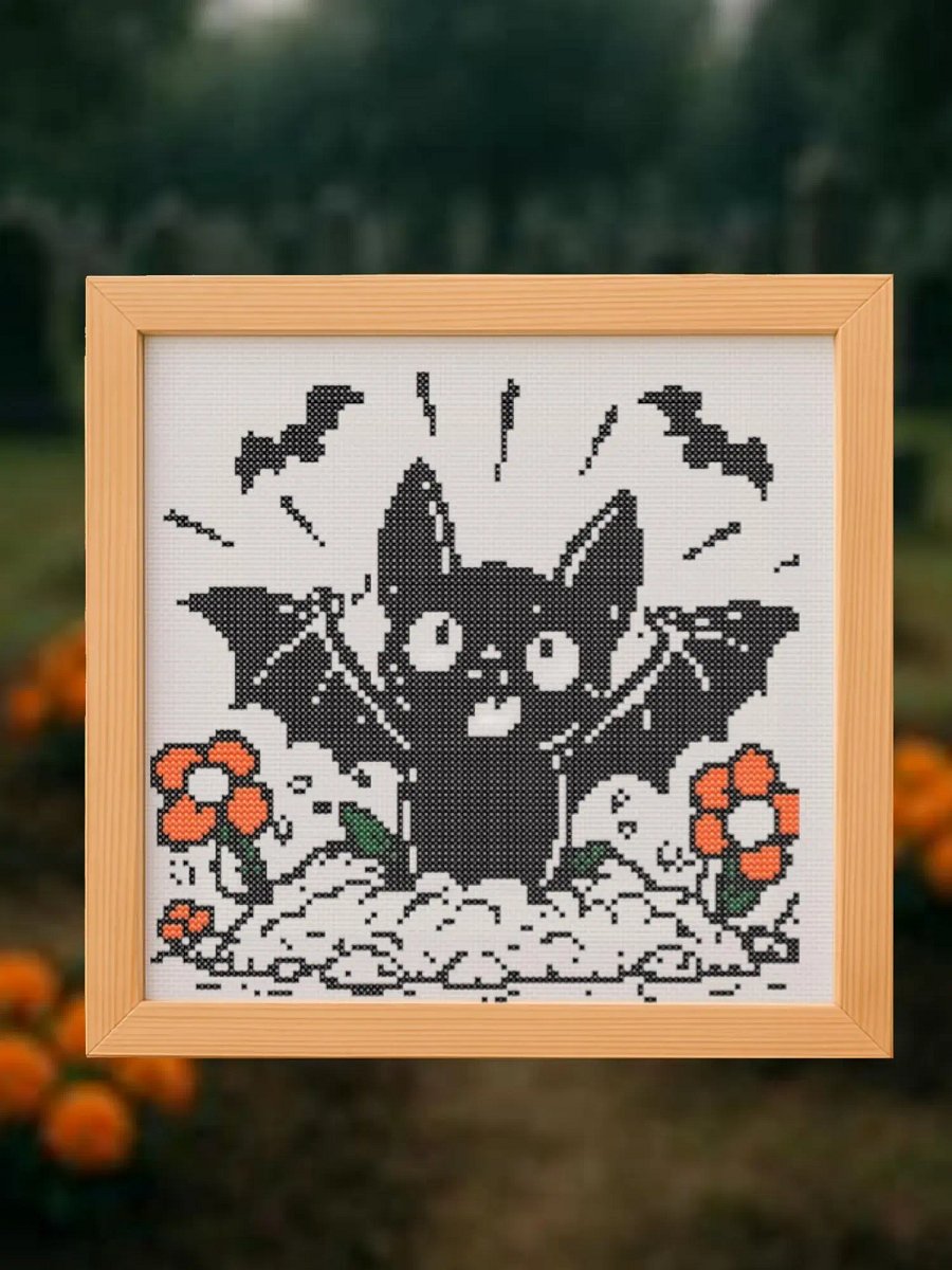 Bat Rising Cross Stitch Pattern product image (1)