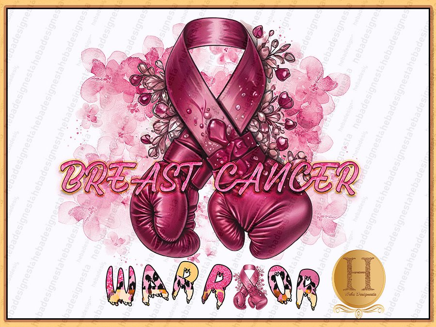 Breast Cancer Warrior Boxing Gloves Png product image (1)