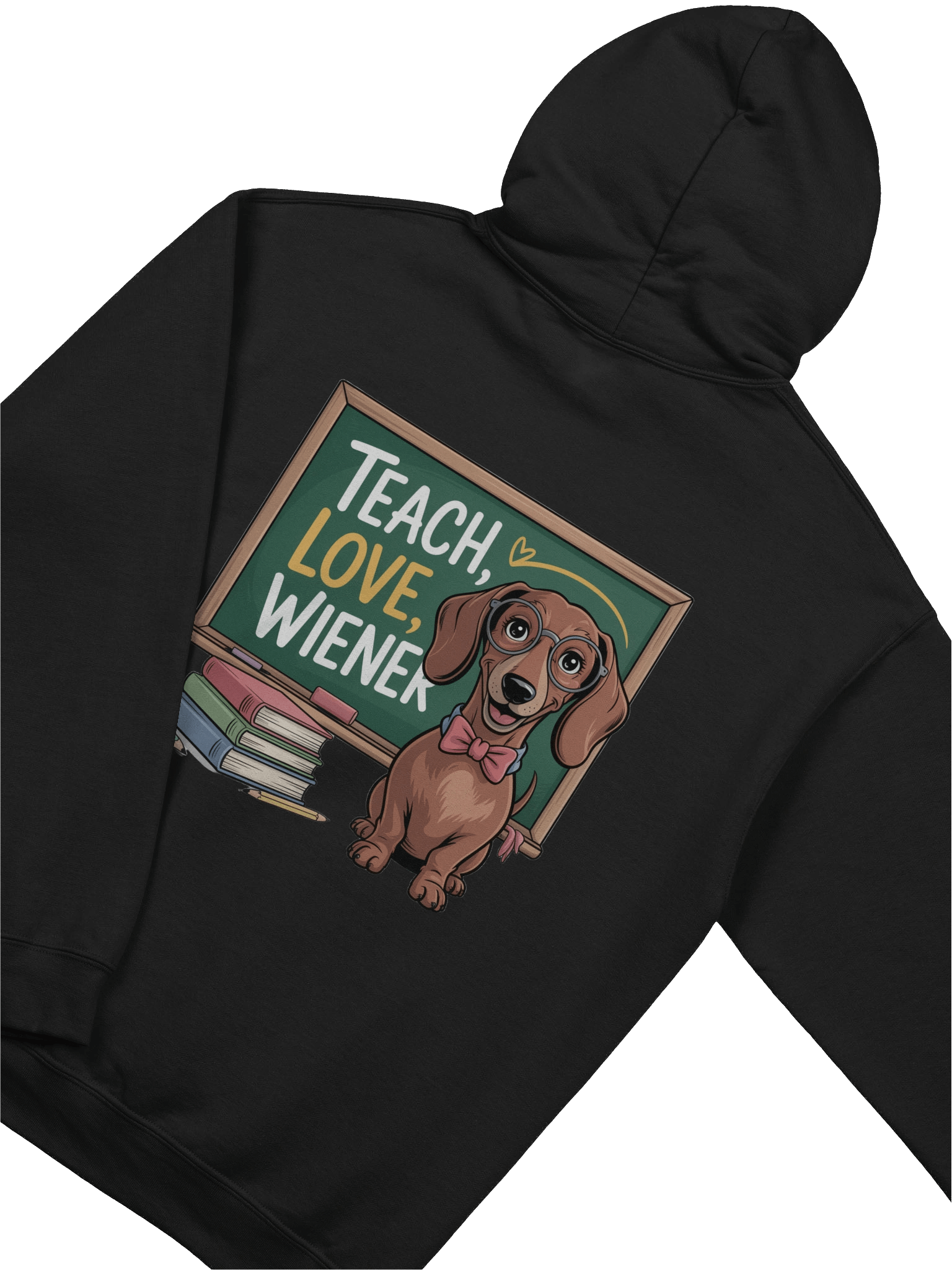 Teach, Love, Wiener Hoodie – Funny Teacher Dachshund Lover Gift product image (11)