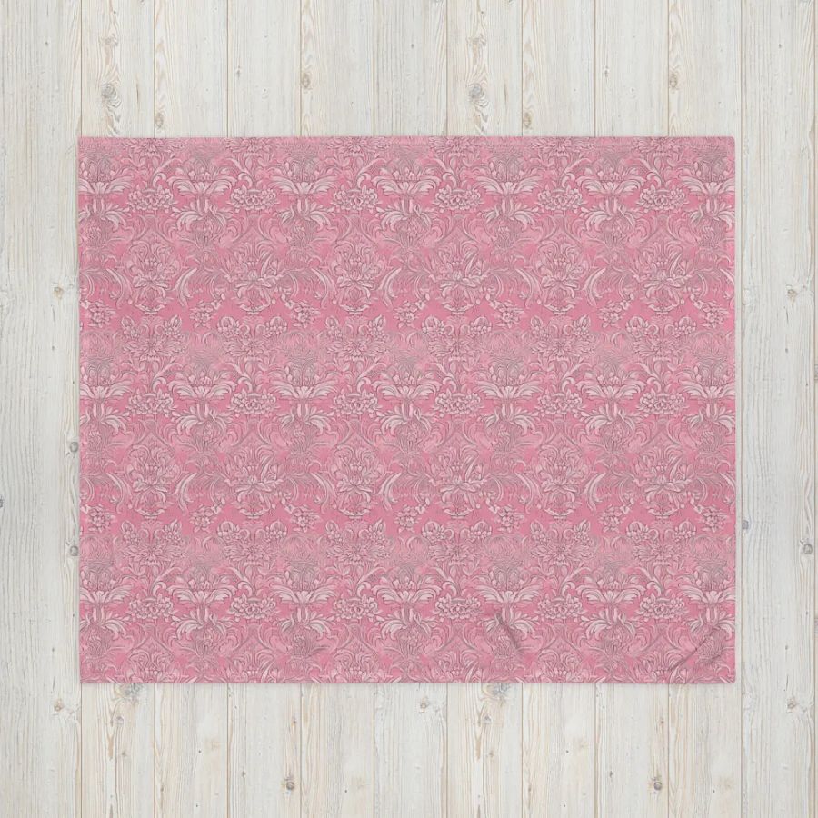 Pink Damask Blanket product image (4)
