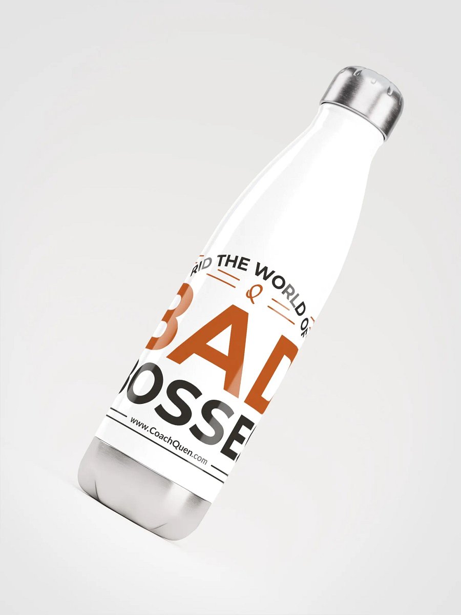 Rid the World of Bad Bosses Black Logo Stainless Steel Water Bottle product image (4)