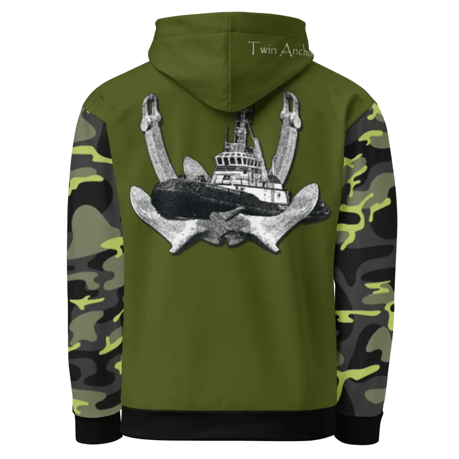 Camouflage & Green Twin Anchor Marco tug Hoodie product image (1)