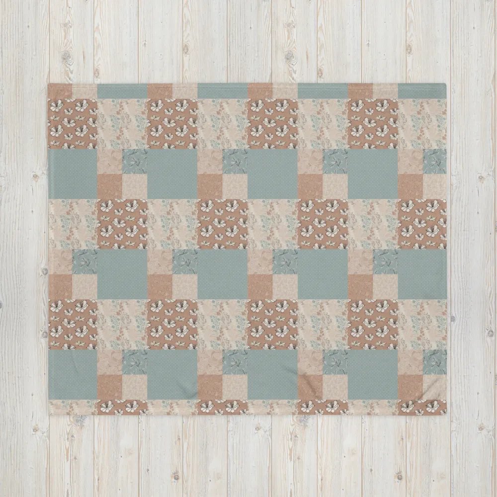 Vintage Romance Taupe Floral Patchwork Throw Blanket product image (10)