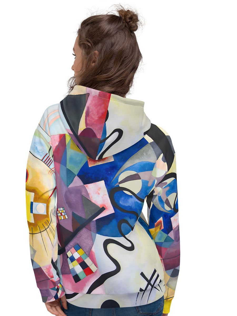 Yellow-Red-Blue Abstract All-Over Print Recycled Unisex Hoodie product image (6)
