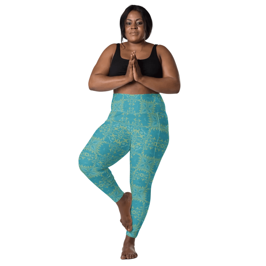Turq Lime All-Over Print Leggings with Pockets product image (11)