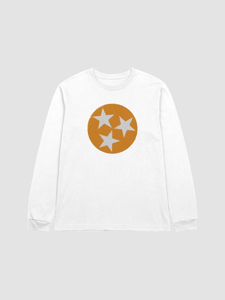 Orange and White Tri Star Long Sleeve Tee product image (1)