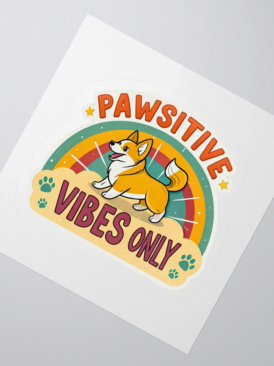 Pawsitive Vibes Corgi Kiss Cut Stickers product image (4)