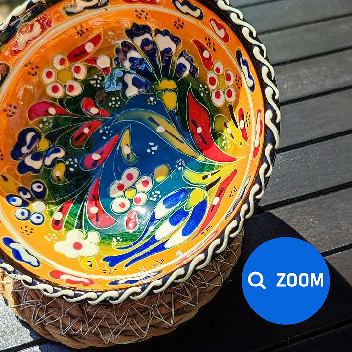 Handcrafted Bowl, Ceramic 4.7"/12 cm (Yellow) – Unique Turkish Pottery for Home Decor — handmade pottery, handmade ceramic, home decor, handmade gift product image (2)