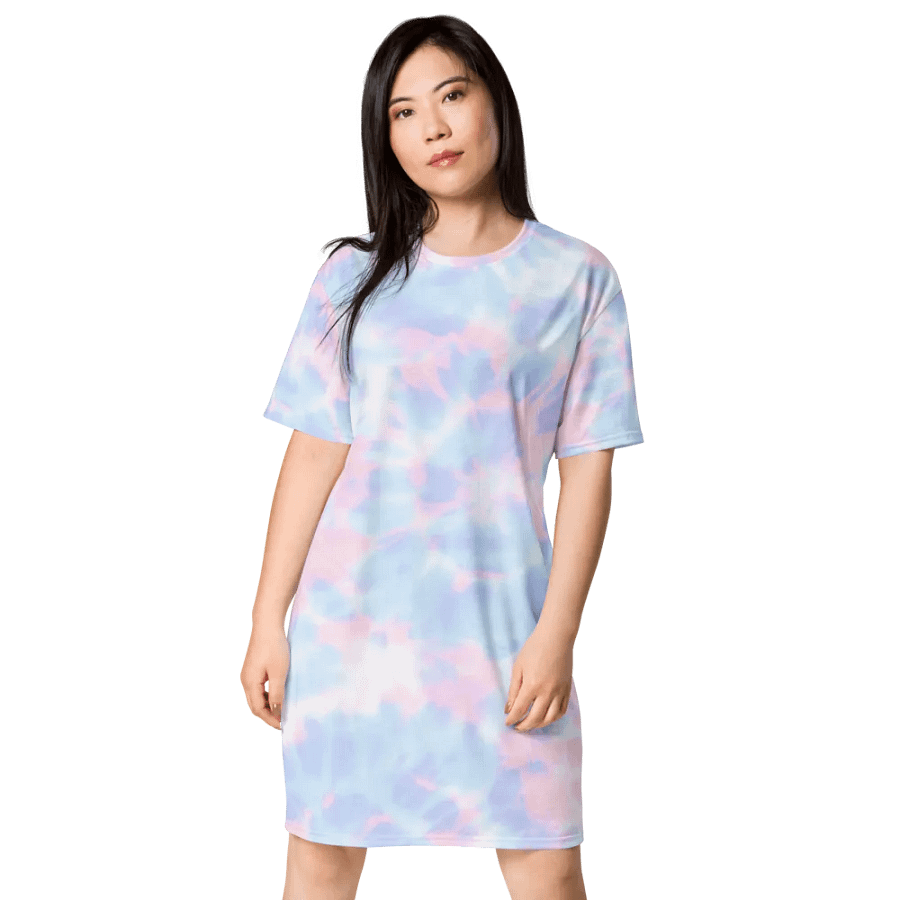 Pastel Tie Dye Pattern T-shirt Dress product image (3)