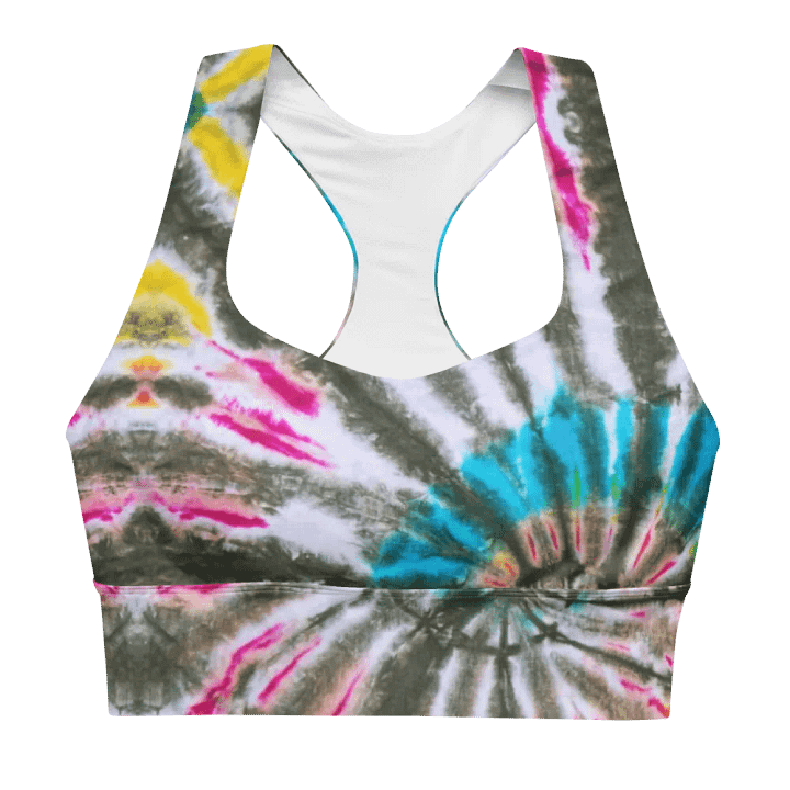 Cosmic Burst Spiral Tie-Dye Longline Sports Bra product image (1)