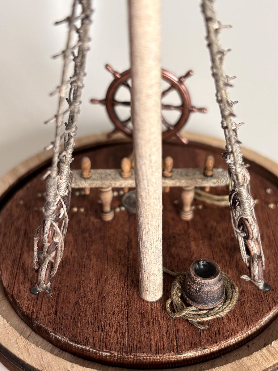 Wooden Diorama: Ship’s Wheel and Mast Section product image (8)