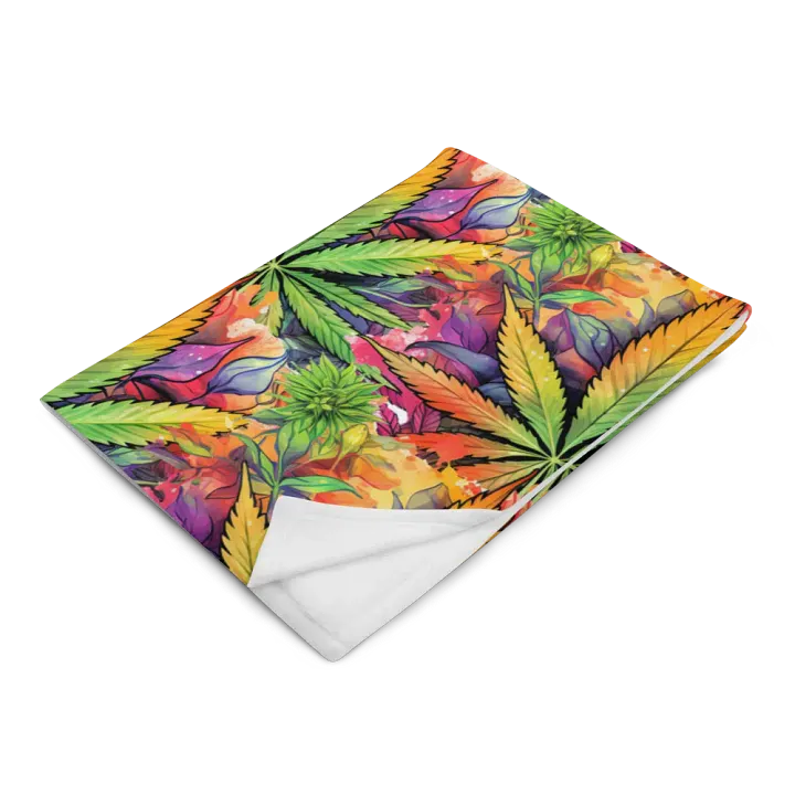 Psychedelic Cannabis Dream Throw Blanket product image (2)