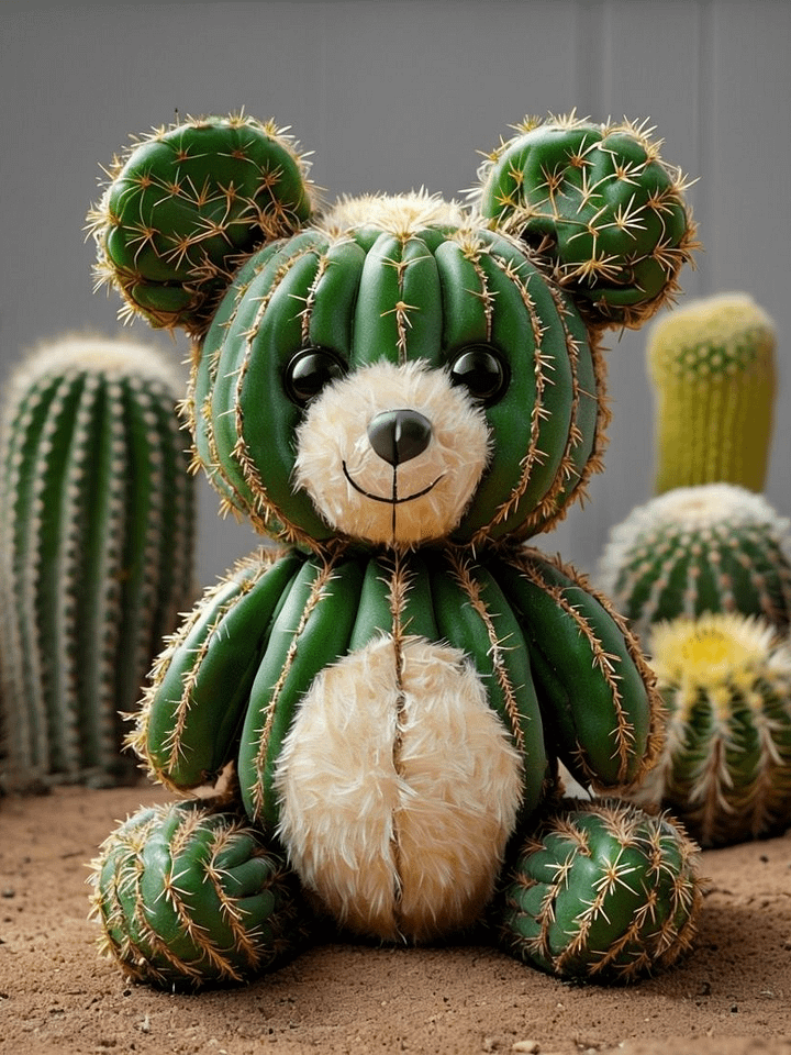 Cacti Teddy: Whimsical Desert Art product image (1)