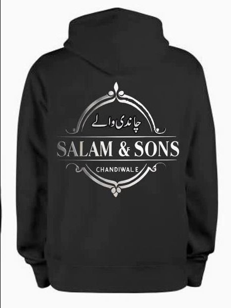 SALAM & SONS CHANDIWALE Official Printed Black Hoodie product image (2)
