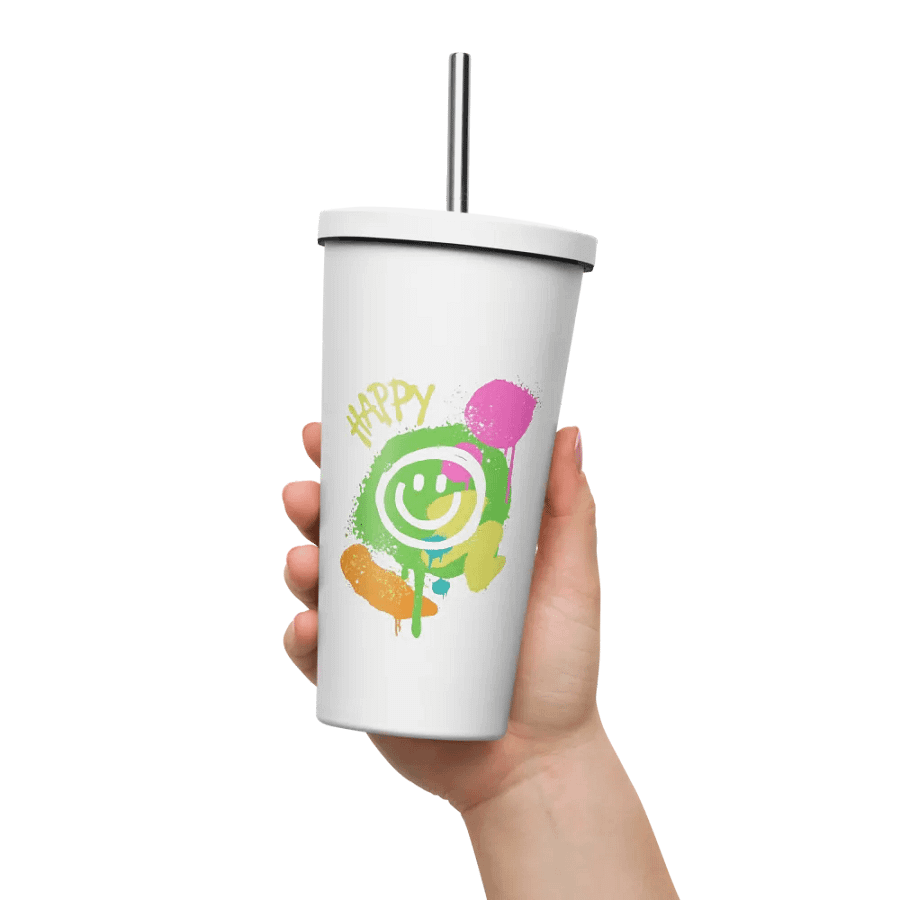 Happy Face: Insulated Cup With Straw product image (11)
