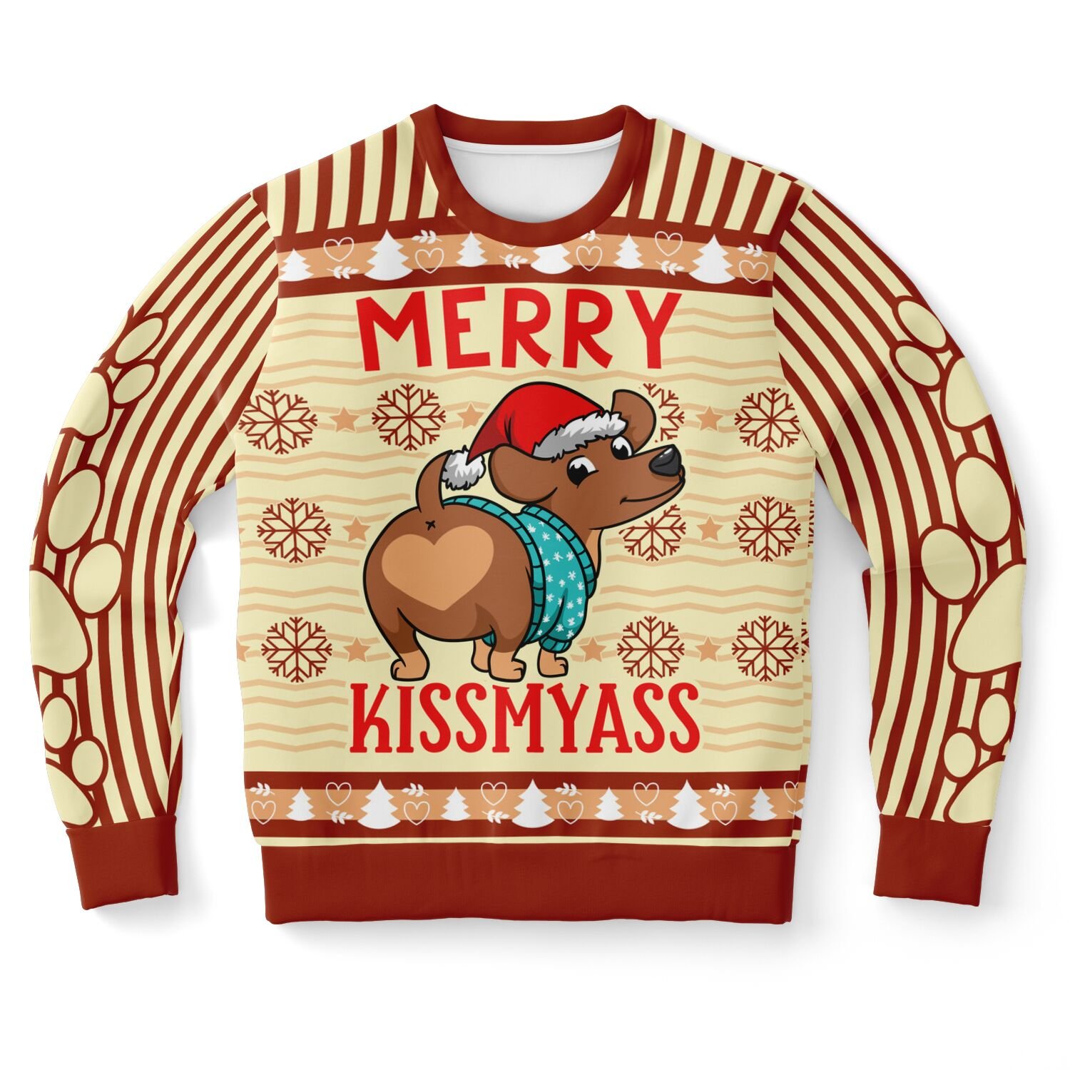 "Merry Kiss My A**" Christmas Sweater | Funny Dog Holiday Sweatshirt | Sassy Santa Puppy Party Outfit | Adult Humor Gift product image (9)
