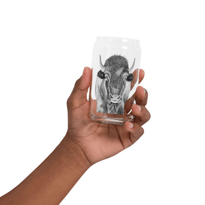 Bison Drawing Glass Can Cup product image (32)