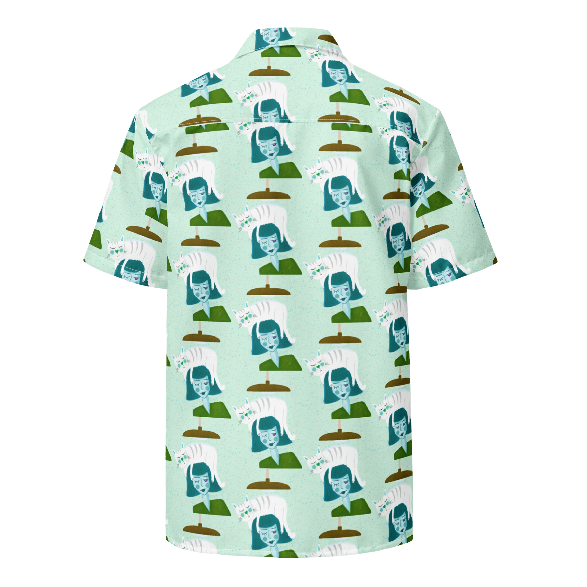 Cat Lady Hawaiian Shirt - Mint Green product image (2)