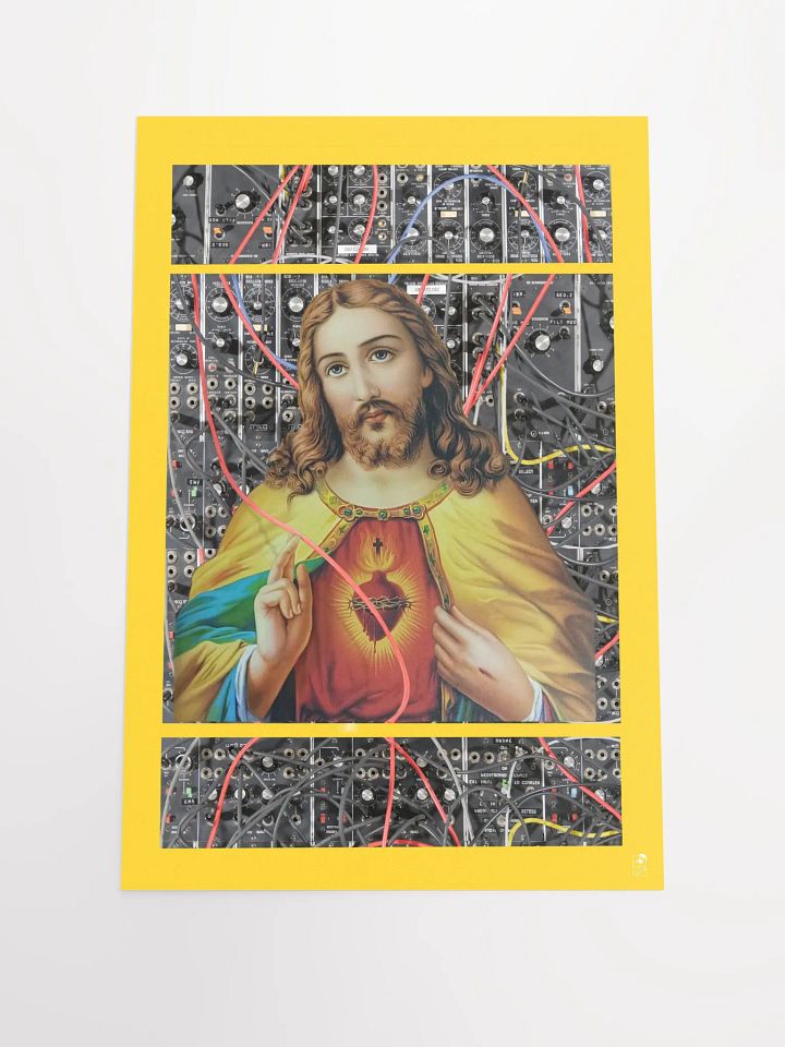 Jesus Christ Sacred Moog by Frank Fonik , Techno EDM Matte Paper Poster product image (2)