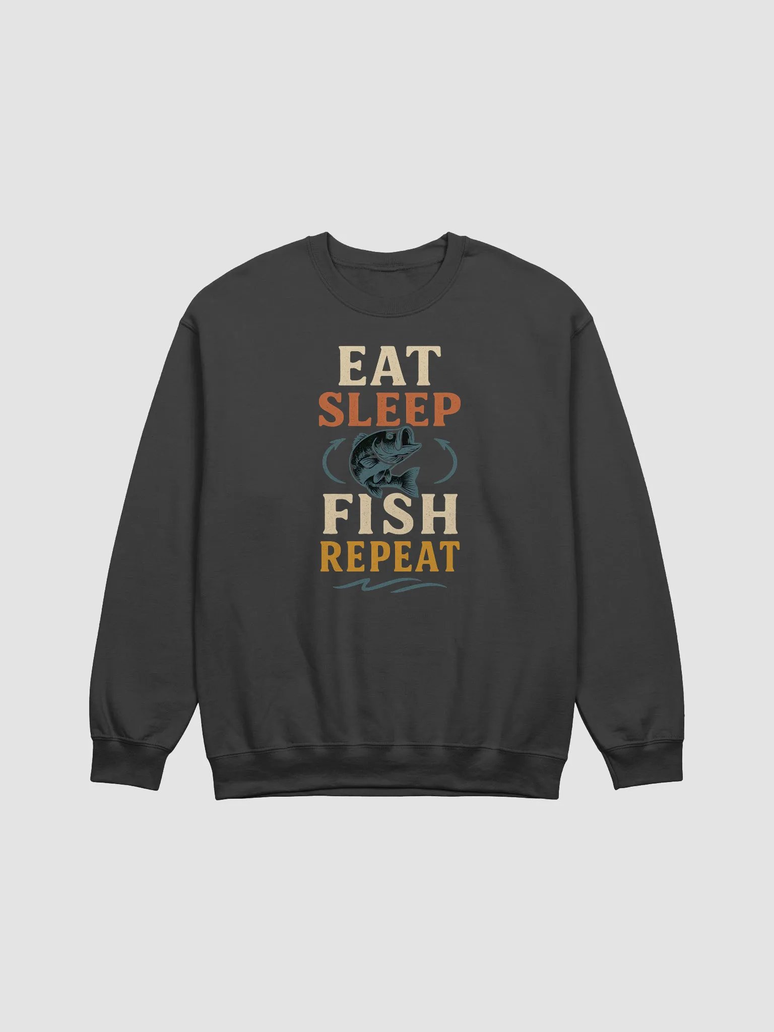 Eat Sleep Fish Repeat Sweatshirt – Funny Fisherman’s Pullover product image (2)