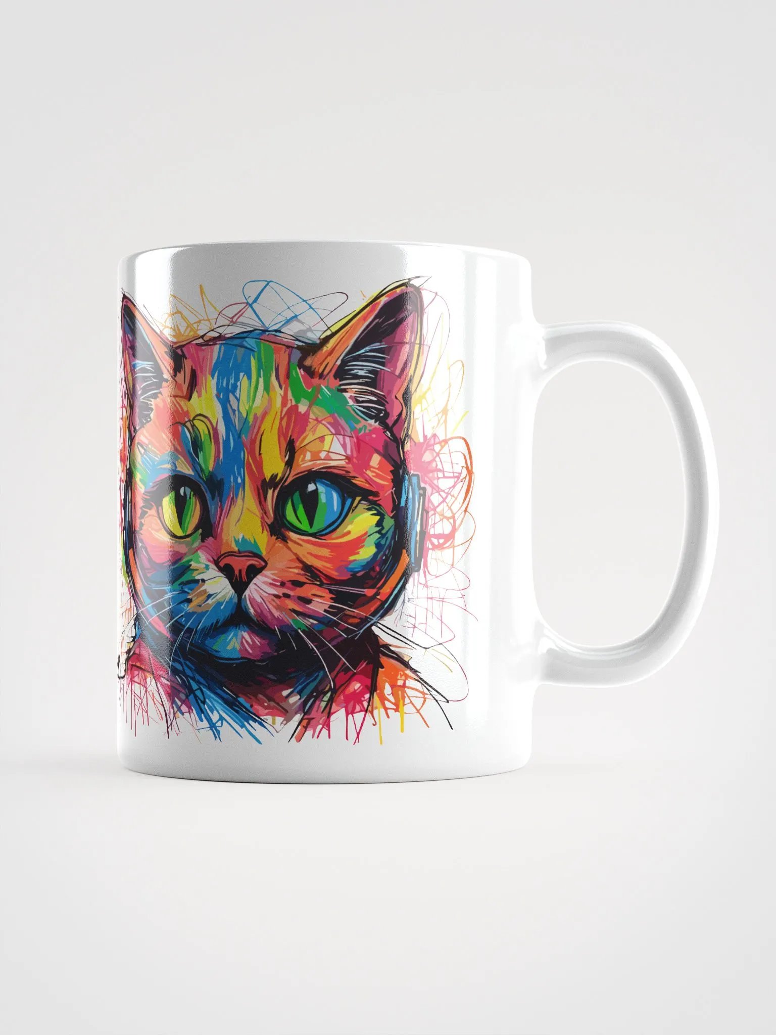 Graffiti Scribbles Cat 10 , Mug product image (2)