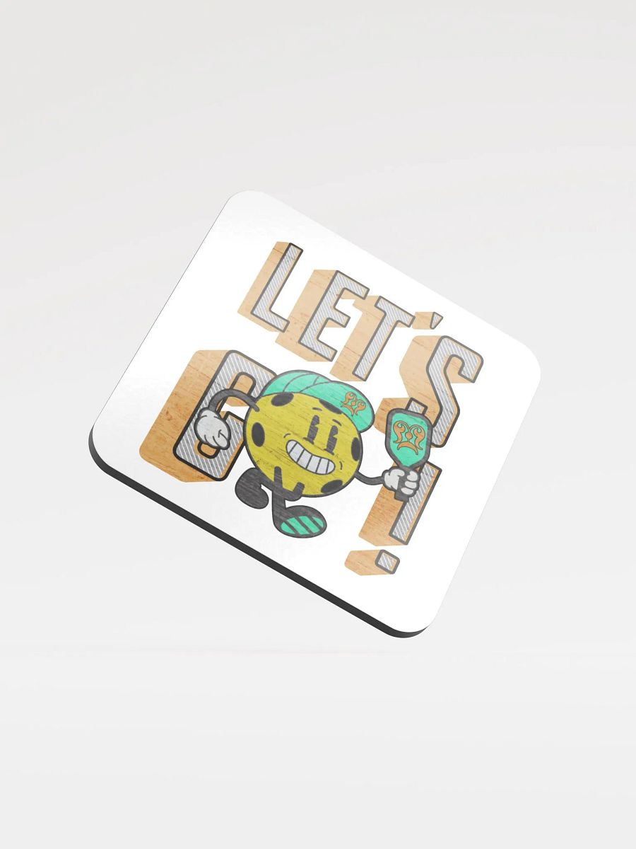 Lets Go Pickleball Mascot Funky Glossed Cork Coaster product image (1)