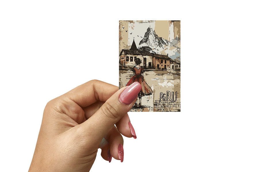 Vintage Style Junk Journal Travel Poster Cards Set - Artistic Illustrations of Global Destinations Scrapbook Decoupage product image (6)