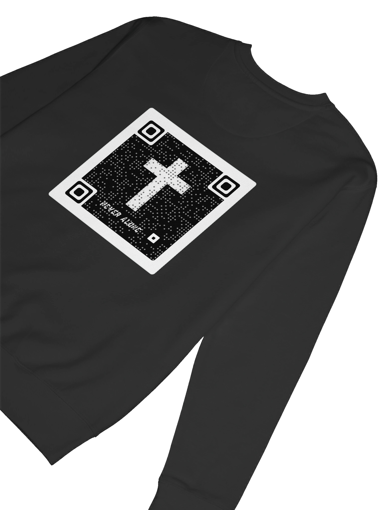 Never Alone QR code Sweatshirt product image (9)