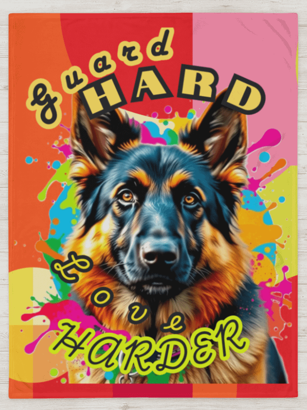 THROW BLANKET - GERMAN SHEPPARD - GUARD HARD LOVE HARDER product image (1)