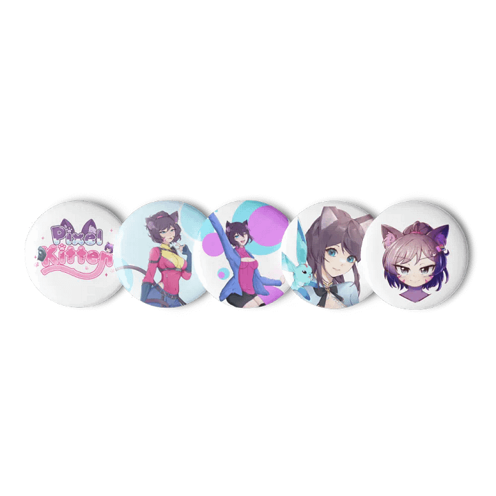 Pixel Kitten Pin Button Set product image (1)