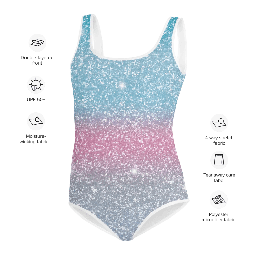 Glitter Unicorn Texture Design Youth Swimsuit (4) product image (6)