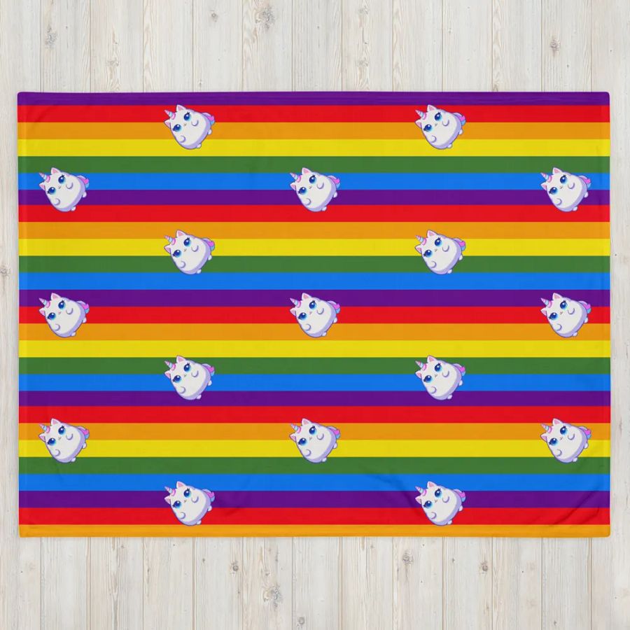 Unicorn Kitty Pride Throw Blanket product image (4)