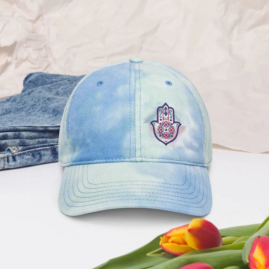 Hamsa Harmony Tie-Dye Dad Hat product image (5)