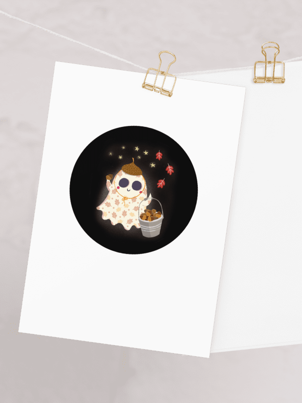 Little Ghost Acorn Collector - Greeting Card product image (1)
