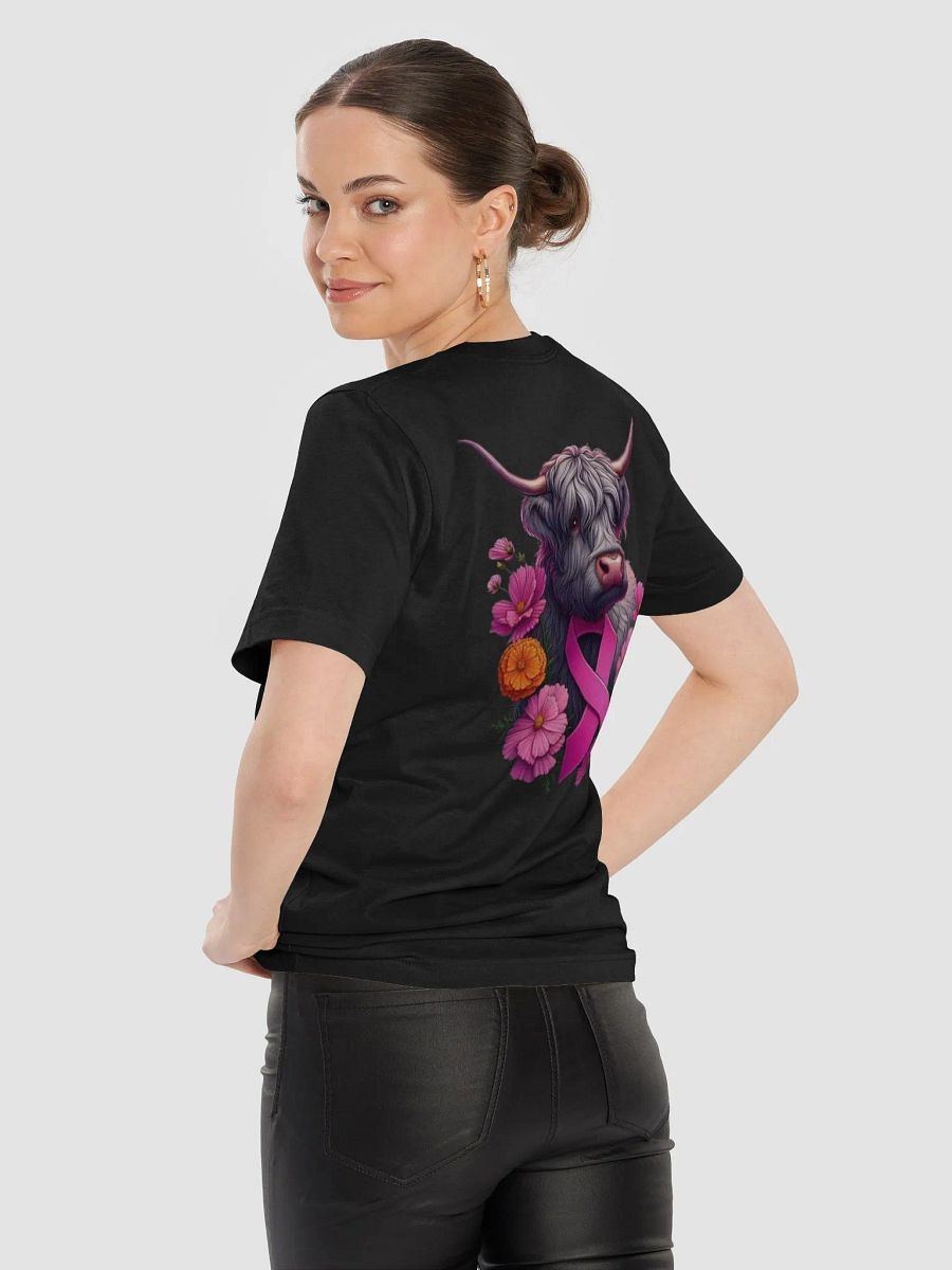 Highland Cow Floral Bliss Breast Cancer Awareness T-shirt product image (9)