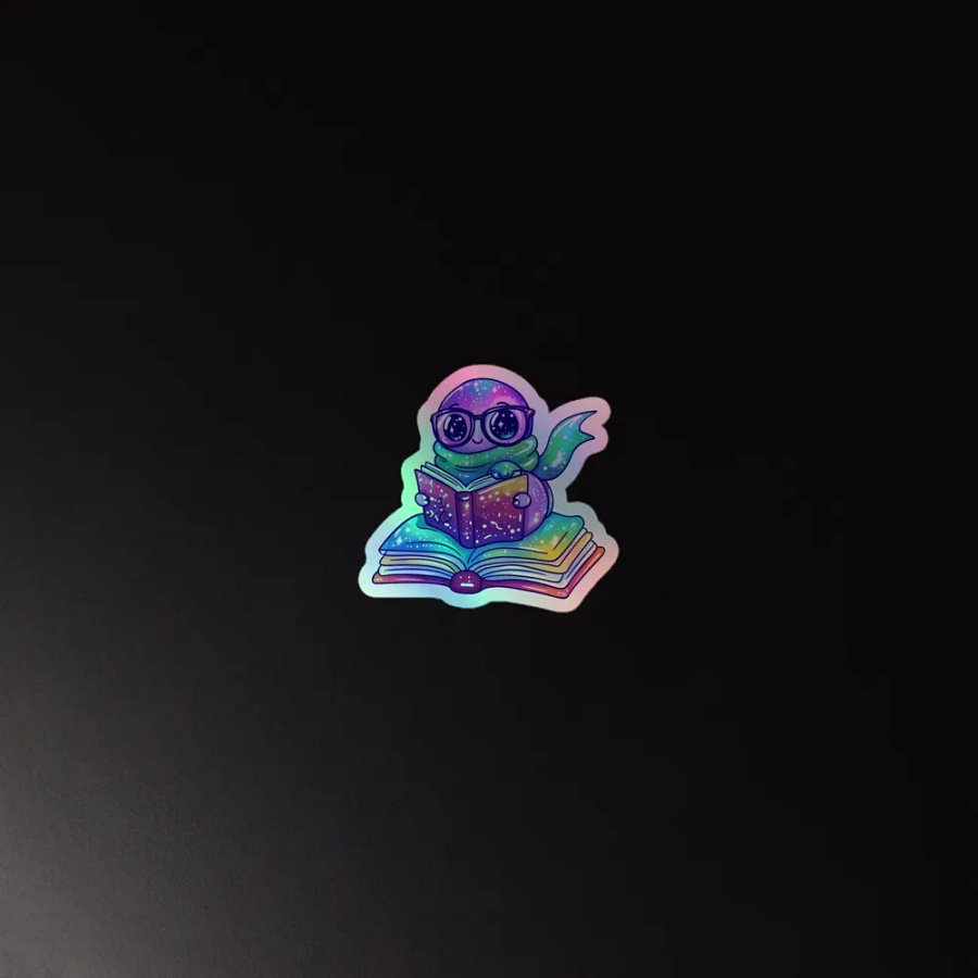 Bookworm Bliss Holographic Sticker product image (3)