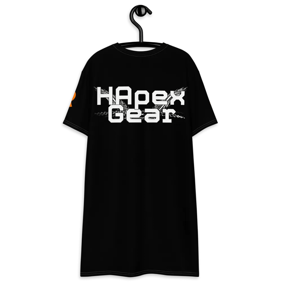White HApex Gear White Logo Cancer Awareness Orange Ribbon. Black T-Shirt Dress product image (8)