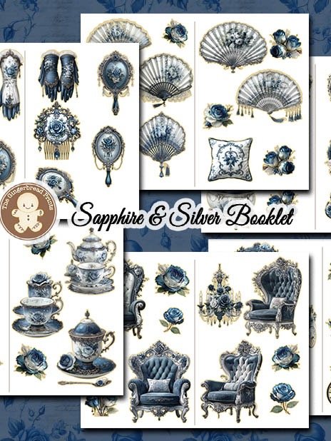 Sapphire & Silver - Timeless Charm Ephemera Kit Digital Download product image (4)